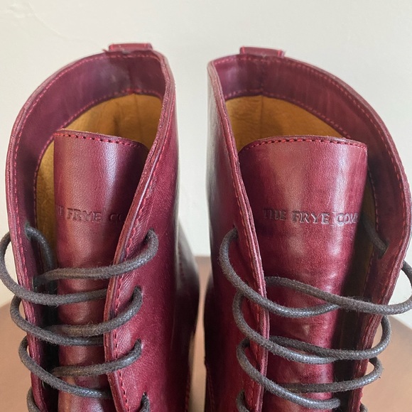 FRYE Burgundy Lace Booties Size 6 - Picture 6 of 6